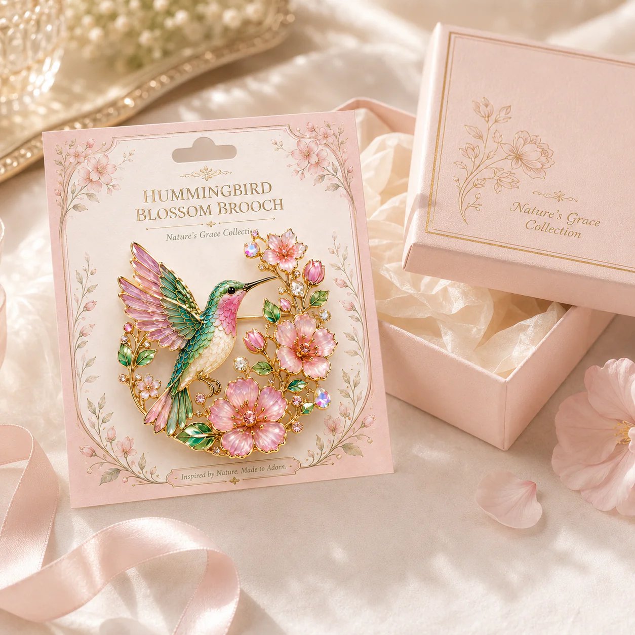 đžLimited Edition 2026 Hummingbird Blossom Brooch â Elegant Floral Bird Pin Jewelry Gift for Women