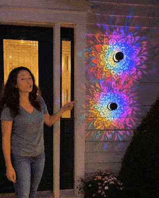 🌀💥Limited Sale Buy 2 Get 1 Free🌞💡Solar Mandala Wall Light Outdoor Garden Fence Projector Lamp Patio Ambient Decor