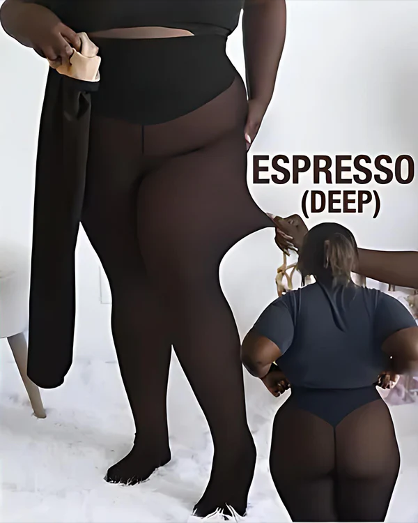 Neue Kompressionsstrumpfhose mit einseitiger Naht und transparentem Fleecefutter