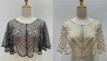 Vintage Lace Beaded Shawl