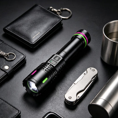 ✨high-power flashlight with bright telescopic zoom light