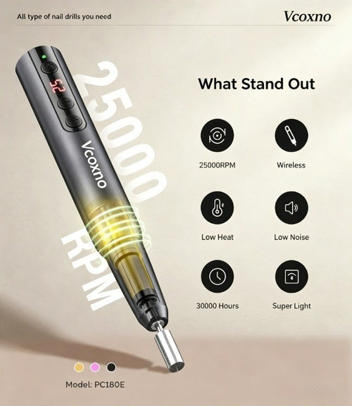 Pen-Shaped Rechargeable Nail Drill