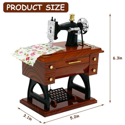 🪗Time Limit Sale 50% OFF - Wood Mini Sewing Machine Music Box