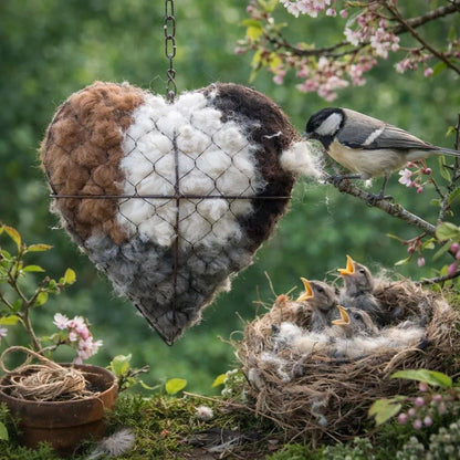☁ Handgefertigtes Vogelnestherz aus Alpakafaser 🏡 