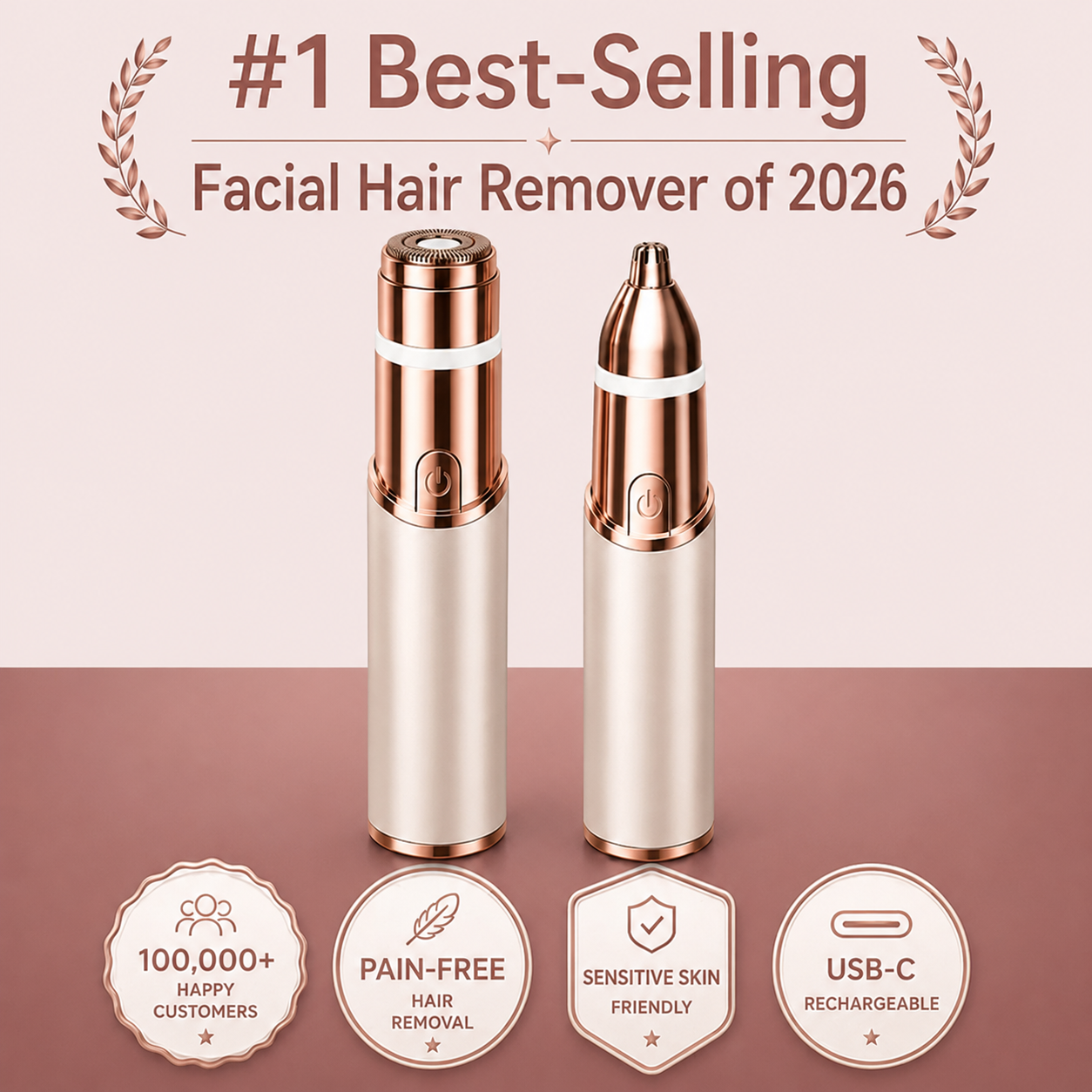 2-in-1 Women's Eyebrow and Facial Hair Removal Device