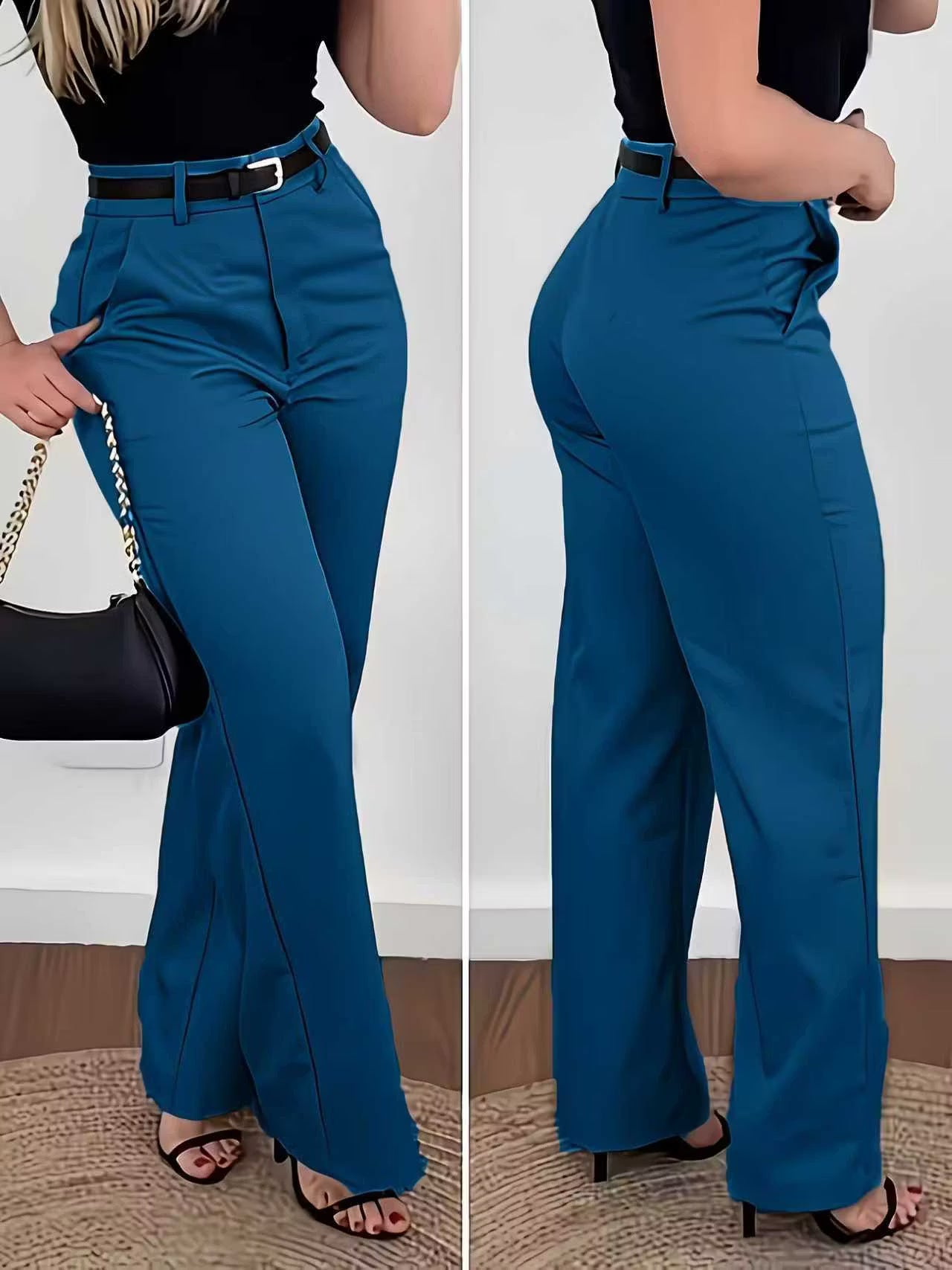 💃Flash Sale 💃Women's Solid-Color High-Waisted Wide-Leg Trousers