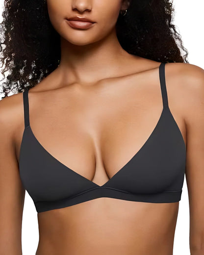 Curvy Friendly Seamless Deep V Triangle Bralette Bra
