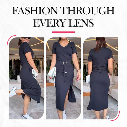 ⏳Limited Time 49% Off🔥Women's V-Neck Top and Skirt Set