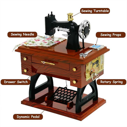 🪗Time Limit Sale 50% OFF - Wood Mini Sewing Machine Music Box