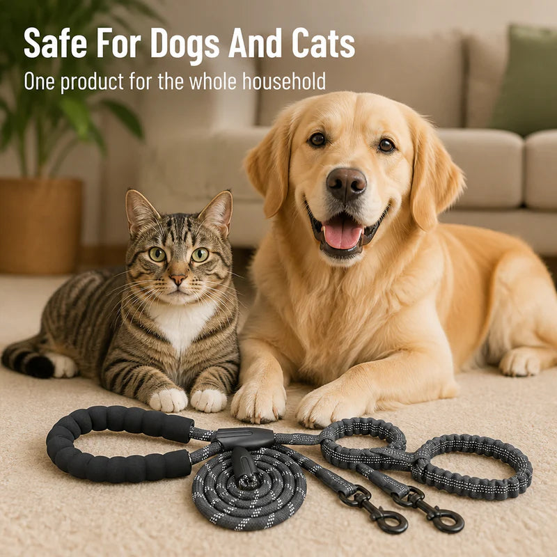 Dual-Dog Shock Absorbing Bungee Leash