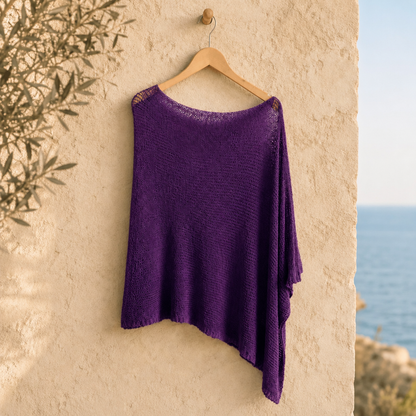 Premium One-Shoulder Knit Poncho
