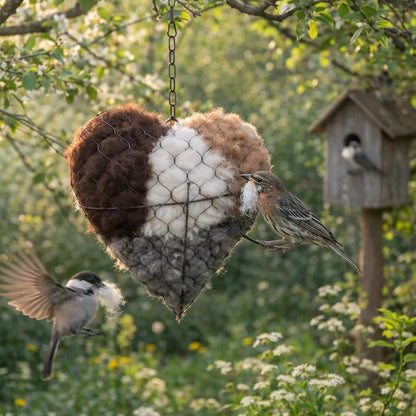 ☁ Handgefertigtes Vogelnestherz aus Alpakafaser 🏡 