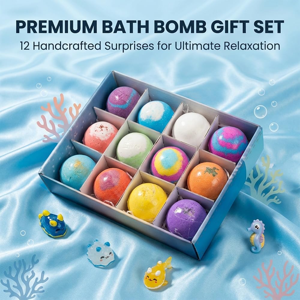 🔥Limited Time Promotion 49% OFF🔥12-Piece Bath Bomb Gift Set for Kids