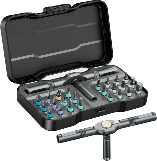 24-in-1-Schraubendreher-Set, magnetischer, kompakter und tragbarer Ratschenschraubendreher