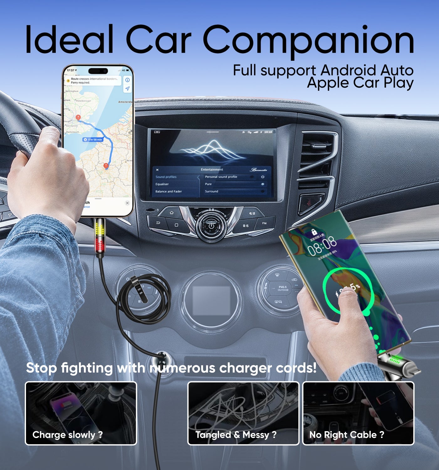 MAGIC JOHN 4-in-1 USB-Ladekabel mFish Schnellladung 