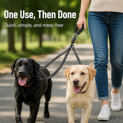 Dual-Dog Shock Absorbing Bungee Leash