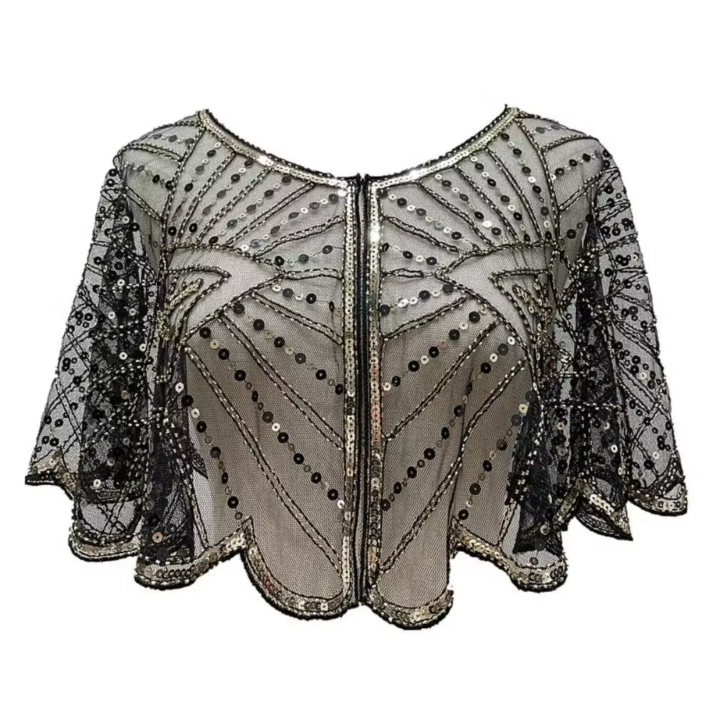 Vintage Lace Beaded Shawl