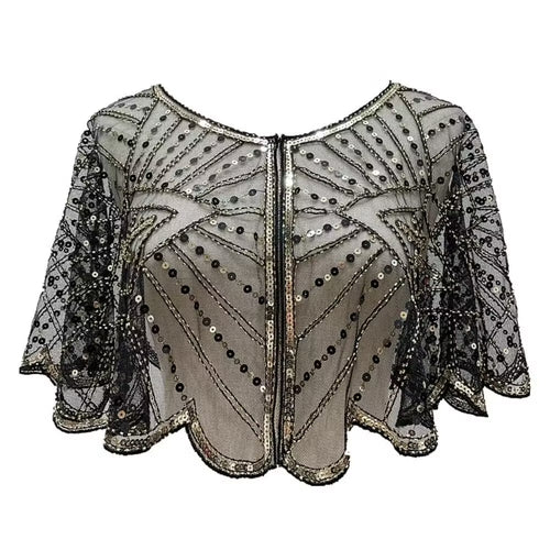 Vintage Lace Beaded Shawl