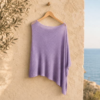 Premium One-Shoulder Knit Poncho