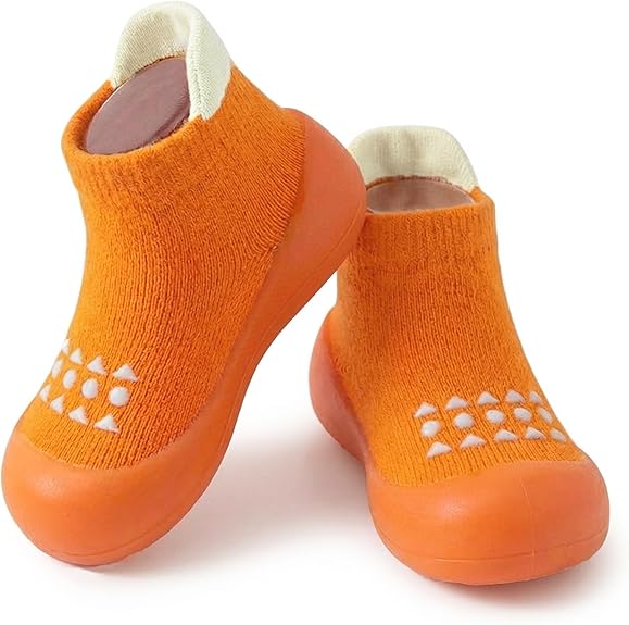 Baby Sock Shoes Toddler Walking Shoes Infant Non-Slip Slippers Soft Rubber Sole Sneakers for Baby Boys Girls