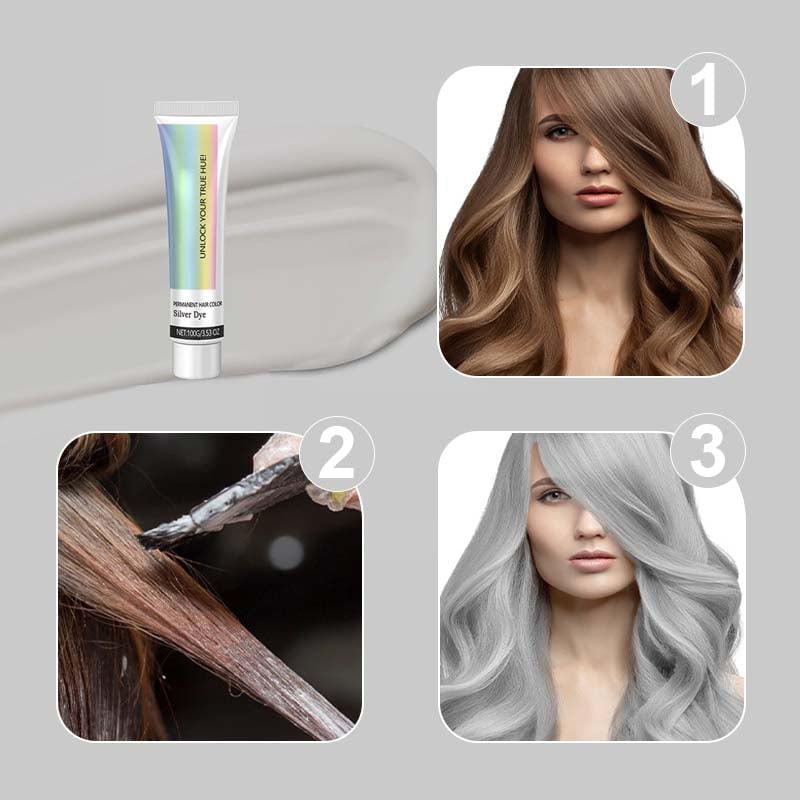 Letzter Tag 49% Rabatt🎁 2-in-1 Natürliches Essenzextrakt Silber Haarfarbe