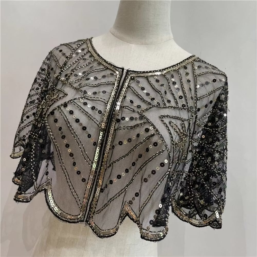 Vintage Lace Beaded Shawl