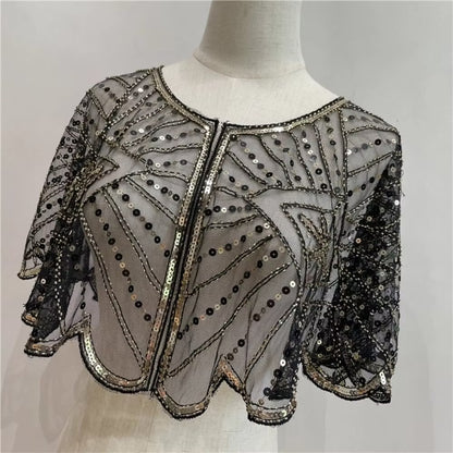 Vintage Lace Beaded Shawl