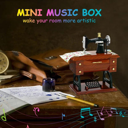 🪗Time Limit Sale 50% OFF - Wood Mini Sewing Machine Music Box