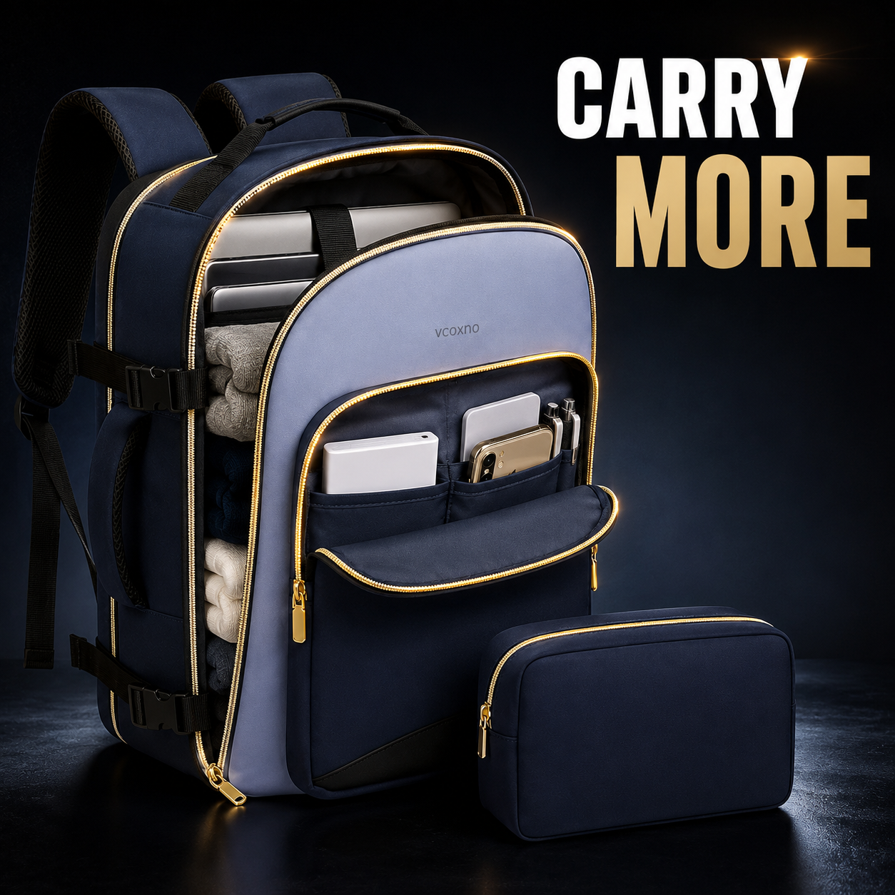 4Pcs Large Travel Backpack, 40L