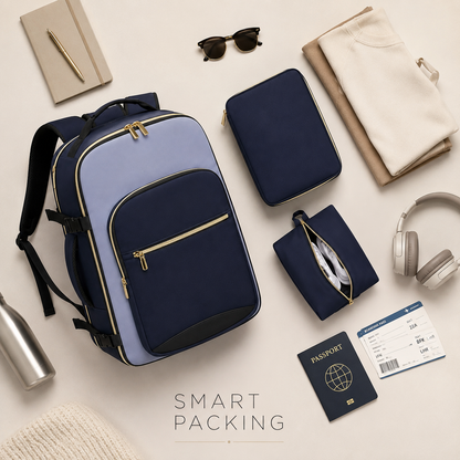 4Pcs Large Travel Backpack, 40L
