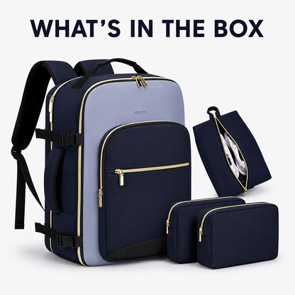 4Pcs Large Travel Backpack, 40L