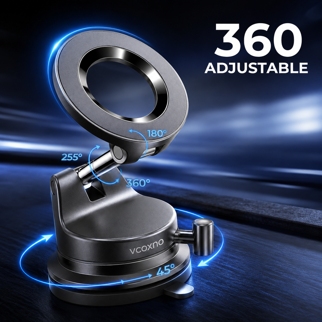 Suction Cup Phone Mount, Vacuum Magnetic Phone Holder, 360° Adjustable for MagSafe Car Holder