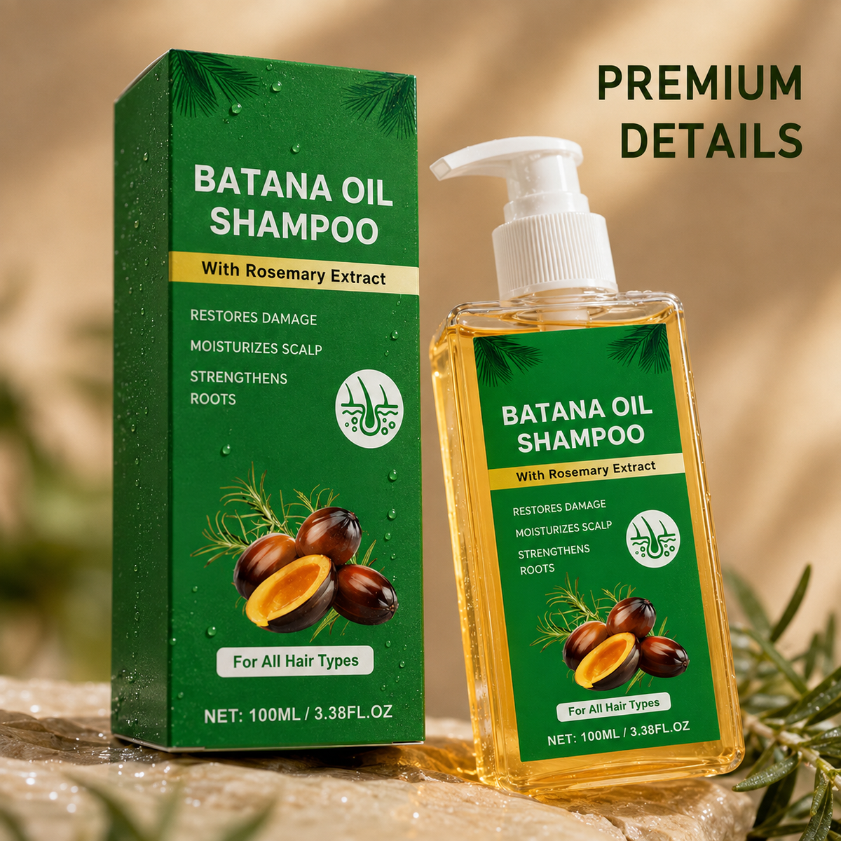 Batana Oil Shampoo with Rosemary Extract - 100ml / Buy 1 bottle