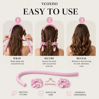 Heatless Curls in Mulberry Silk
