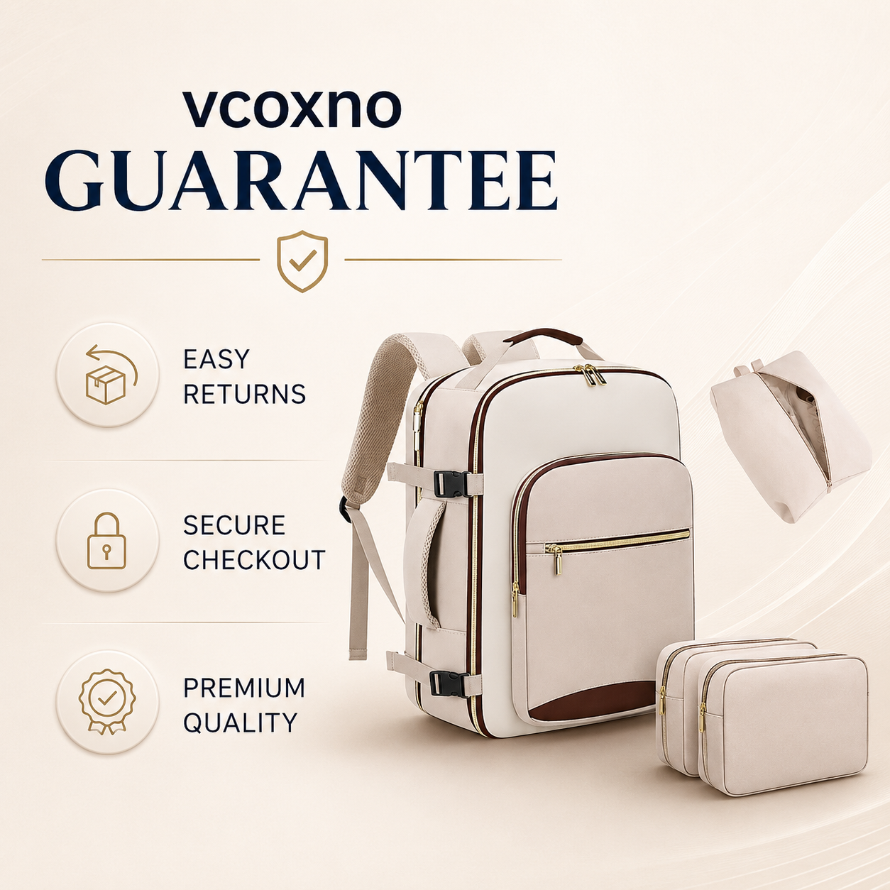 4Pcs Large Travel Backpack, 40L