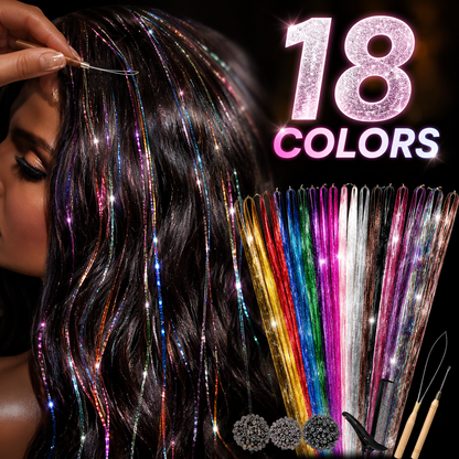 hair tinsel kit 48 inch 18 colors 4320 strands tinsel hair