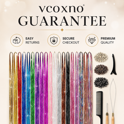 hair tinsel kit 48 inch 18 colors 4320 strands tinsel hair