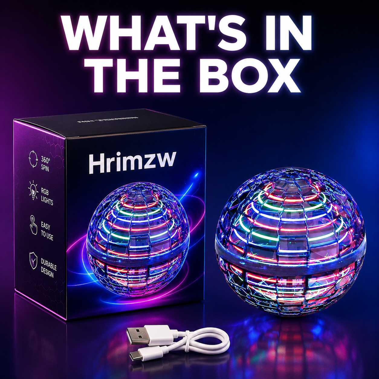 The Original Fly Orb Hover Ball Color-Changing Led Lights Flying Ball