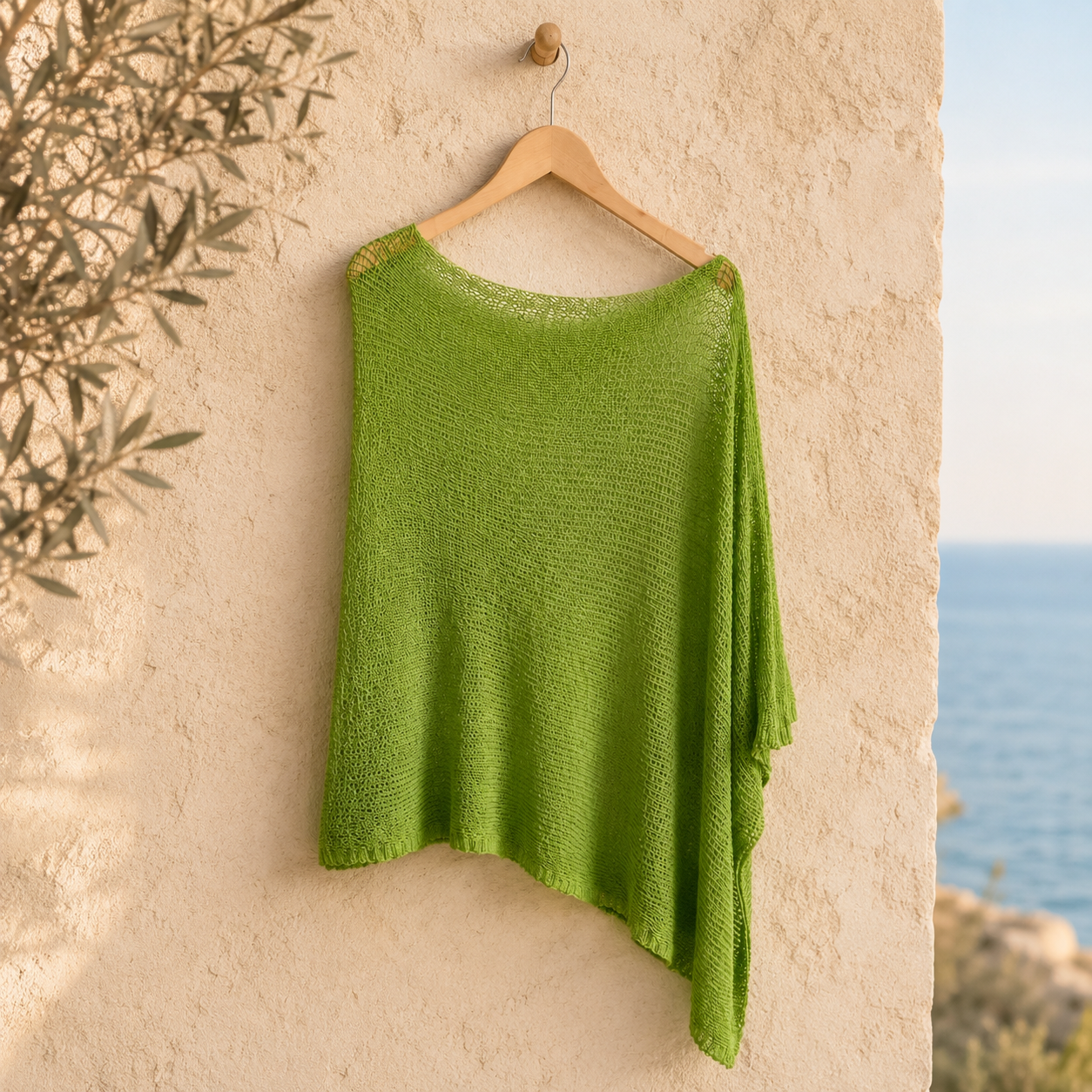 Premium One-Shoulder Knit Poncho