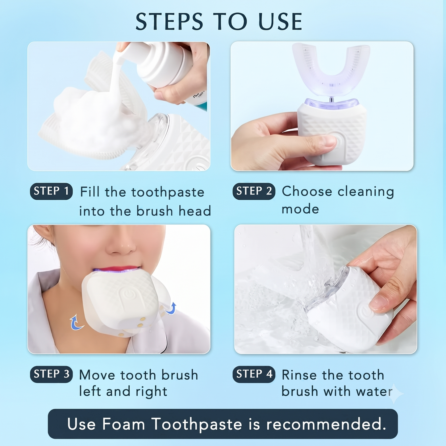 360° U-Shaped Electric Toothbrush