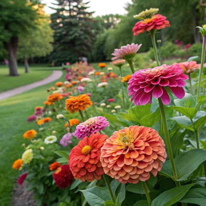 ⏰🔥California Giant Mix Zinnia Seeds—Covers 6500saft-Grows 3-4ft tall