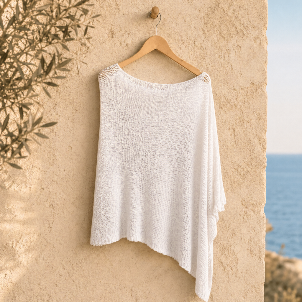 Premium One-Shoulder Knit Poncho
