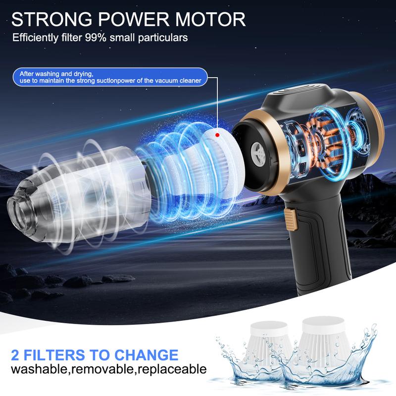 Vcoxno™ Insanely Powerful Cordless Car Vacuum — 19000Pa, 6-in-1 Deep-Clean System
