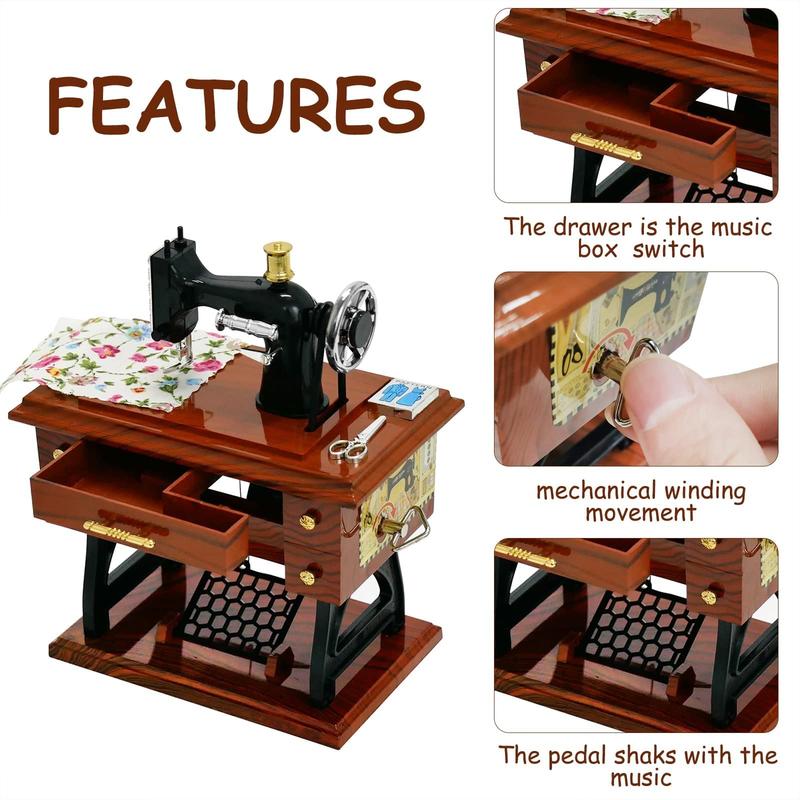 🪗Time Limit Sale 50% OFF - Wood Mini Sewing Machine Music Box