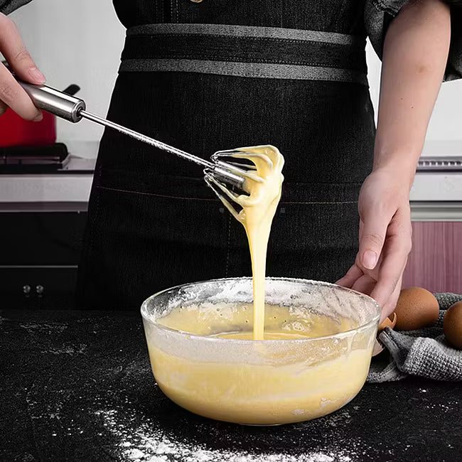 Best sale 50% OFF💥 Semi-Automatic Stainless Steel Push Rotary Whisk Mixer Set