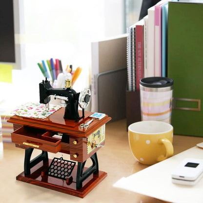 🪗Time Limit Sale 50% OFF - Wood Mini Sewing Machine Music Box