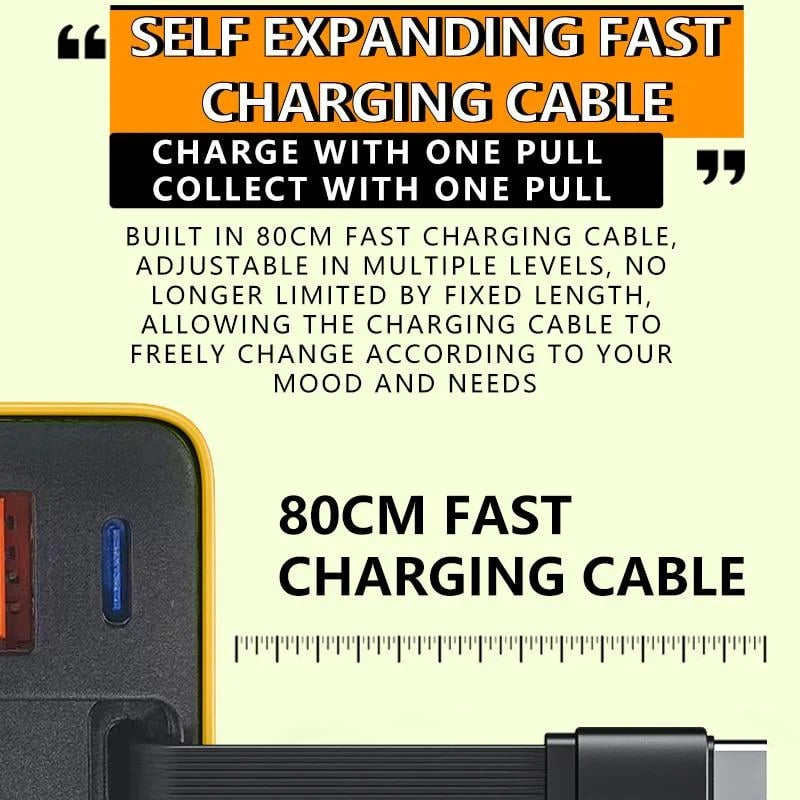 🔥Last Day Promotion 49% OFF- 3 in 1 Charger Retractable 80W MAX Fast