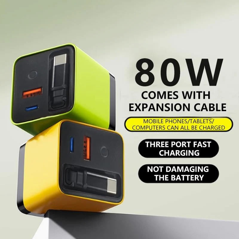 🔥Last Day Promotion 49% OFF- 3 in 1 Charger Retractable 80W MAX Fast
