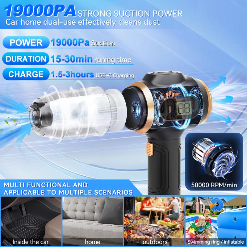 Vcoxno™ Insanely Powerful Cordless Car Vacuum — 19000Pa, 6-in-1 Deep-Clean System